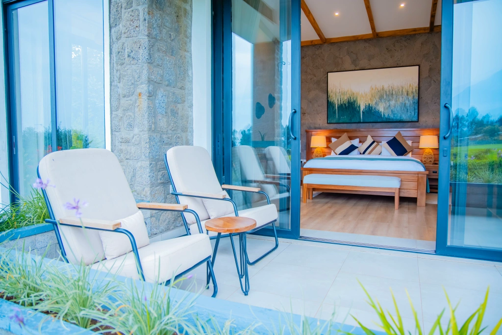 Farmhouse Rwanda - Sabyinyo Cottage Terrace View